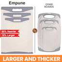 Extra Large Cutting Boards, Plastic Cutting Boards for Kitchen (Set of 3) Cutting Board Set Dishwasher Chopping Board with Juice Grooves Easy-Grip Handles, Beige, Empune