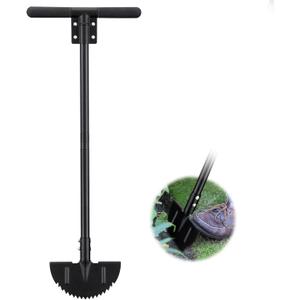 Half Moon Manual Lawn Edger - 36 Inch Long Handle- Heavy Duty Manual Edging Tool for Driveway, Sidewalk, Flower Bed, Landscaping Black