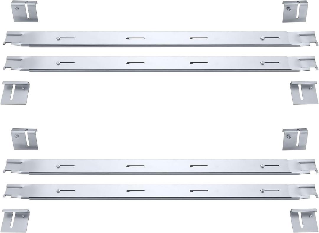 4 Pcs Adjustable File Bar for Inside a File Cabinet Drawer Cabinet Rails Left to Right Dimension, The Bar Adjusts from 23.5'' to 42'' (Silver)