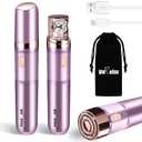Gurelax Hair Removal Epilator for Women, Facial Epilator Hair Remover, Plucker for Face, Lip, 2-in-1 Epilation System, 18 Carat Gold Plated Head, All Ages and Skin Types,with Brush, Pouch