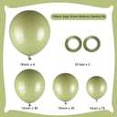 150pcs Sage Green Balloons Different Sizes Pack, 18 12 10 5 Inch Party Balloon Garland Arch Kit for Birthday Dinosaur Baby Shower Jungle Forest Theme Party Decorations(With 2 Ribbons)