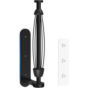 Magnetic Paper Towel Holder for Fridge - No Drill, One Hand Tear with Ratchet Mechanism, Black, Self-Adhesive & Wall Mount for Kitchen, RV, Garage