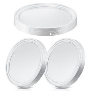 Saillong 3 Pcs 5 Gallon White Plastic Pail Lids, Food Grade Seal Lids with Tear Strip Fits 3.5 to 7 Gallon Buckets, Easy Install & Removal, Heavy Duty PP Plastic