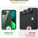 Diaclara Designed for iPhone 13 Case, Full Body Rugged with Built-in Touch Sensitive Anti-Scratch Screen Protector, Soft TPU Bumper Case for iPhone 13 6.1" (Green)