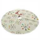 Retro Modern 50S 60S Traditional Christmas Tree Skirt 35.5 Inch - Holiday Party Decoration (White)