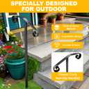 Handrails for Outdoor Steps, 1-2 Step Single Post Handrail, 58" H Rustproof Wrought Iron Stair Railing with Assembly Tool Kit for Concrete Steps, Wood Steps, Black