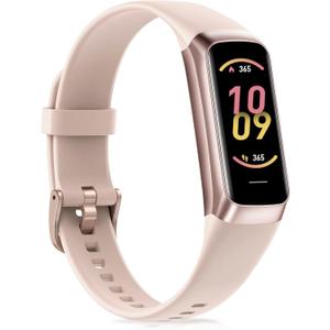 Fitness Tracker with Heart Rate, Blood Pressure, Sleep Tracking, Calorie Tracking, Activity Tracker with 1.1" AMOLED Color Screen, Waterproof Step Tracker for Android iPhones Women Men (Pink)