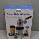 12-Piece Smoothie Blender Maker 25,000 RPM Personal Blender for Ice Crushing Smoothies & Frozen Drinks Nuts with 23oz, 32oz, 37oz Portable Cups Two 6-Leaf Stainless Steel Blades, Silver