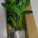 Artificial Plants Indoor with Pot, 19.7" Fake Potted Plants Eucalyptus Leaves, Silk Plant for Home Decor Indoor Plants Artificial for Home Office Bedroom Farmhouse Entry Table Shelf Decor, Deep Green