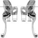 GXARTS 1 Pair Brake Master Cylinder Set Clutch Chrome Levers Compatible with Honda Shadow VTX1800 Compatible with Kawasaki Vulcan for Yamaha Road Star for Suzuki 1990-2007 25mm Left & Right