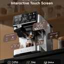 ecozy 4-in-1 Espresso Machine and Coffee Maker Combo with Milk Frother, Cold Brew & Over Ice, Interactive Touch Screen, Stainless Steel, Brezzano Elite Series for Cappuccinos, Lattes, Americanos