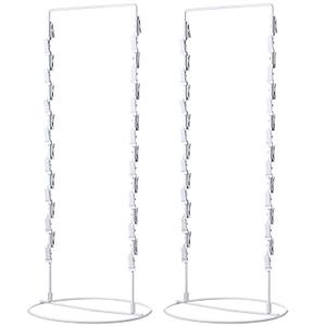Chip Snack Rack Clip Display Countertop Rack Potato Candy Chip Bag Holder 2 Strand with 30 Clips for Retail Stand Cotton Candy Bags Snacks, 10 x 24 In(White,2 Pieces)