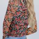 Womens Floral Mesh Long Sleeve Shirts Mock Neck Fitted Sheer Tops Outfit with Thumb Holes (XL)