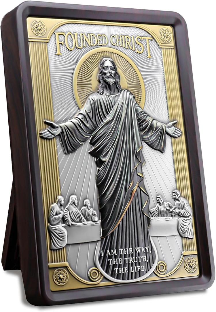 Christian Faith Desk Decor Religious Prayer Gift - Inspirational Religious Gift - Suitable for Male Collectors, Religious Church Gatherings, and Military Memorabilia.