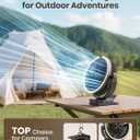 Warmco 15000mAh Portable Clip on Fan Rechargeable, 8 Inch Battery Powered Desk Fan, LED Lantern & Hook, 360° Rotate & 4 Speeds Strong Airflow for Camping Tent Office Outdoor Travel Golf Cart