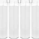 Mega Candles 6 pcs Unscented White 7 Day Glass Container Devotional Prayer Candles, Premium Wax Candle 2 Inch x 8 Inch, Sanctuary, Vigils, Prayers, Blessings, Religious, Memorials, Remembrance