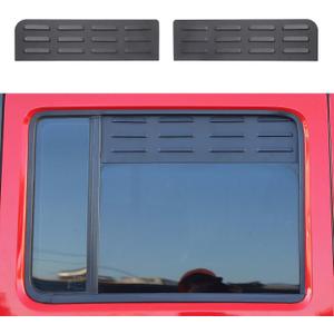 Hoolcar Rear Window Louver Vent Cover Rear Window Blinds Decor Compatible with 2007-2017 Jeep Wrangler JKU, 4 Doors, Black