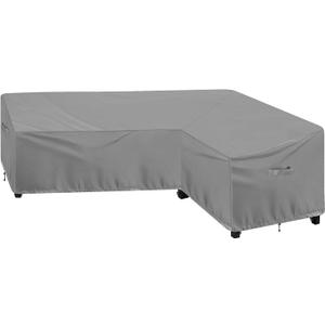 OutdoorLines Waterproof Outdoor Patio Sectional Cover - UV Resistant & Windproof L-Shaped Patio Furniture Covers for Deck, Lawn and Backyard, 420D Heavy Duty Couch Cover, Right Facing, 104"x83", Grey