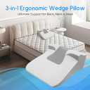 Bed Wedge Pillow for Sleep Apnea, Acid Reflux & Snoring Relief, Post-Surgery Recovery Pillow with Ergonomic 3-in-1 Certified Memory Foam for Back, Neck & Head Support, 24.8 * 24.8 * 9.1