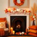 DomeStar 16PCS White Fake Pumpkins for Decorating, Faux Pumpkins Fall Harvest Decor, Halloween Decorations, Thanksgiving Table Centerpieces and Baby Shower Decor