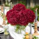 3 x MARTINE MALL 3Pcs 21in Hydrangea Artificial Flowers, Latex Real Touch Hydrangeas Lifelike Large Hydrangea Flowers for Home Decor Party Arrangements Wedding Bouquets Centerpieces (Burgundy)