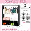 Simgoing 17cm Doll Clothes Closet with 13 Hangers Clothes Storage for Figures Wardrobe Furniture Accessories 17cm Doll Accessories Display Box Portable Storage for Dollhouse(Black)