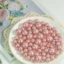 150Pcs Rose Gold Polished No Hole Faux Pearl Beads for Vase Filling Decorations, Plastic Pearls Vase Fillers, Table Scatters, Wedding Centerpiece, Home Decor, 8/14/20 mm