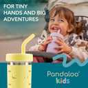 Pandaloo Smoothie Cups for Kids - Stainless Steel Toddler Tumbler with Straw, Sippy Cup for Smoothies - BPA-Free, Toddler Snack Cups, 10 oz