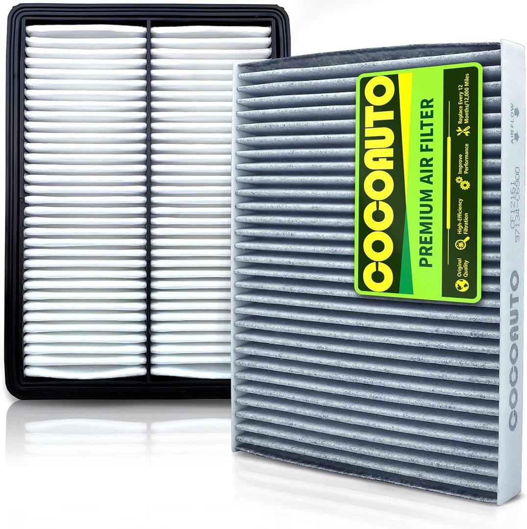 COCOAUTO Cabin & Engine Air Filter Kit for Kia Sorento (2016-2020) 2.0L 2.4L 3.3L, Replace OE 97134C6900 28113A9100