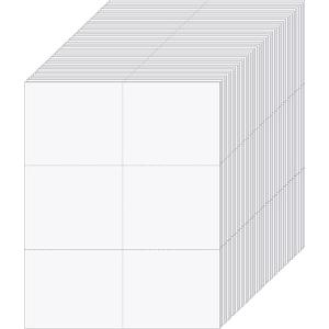 Lincia 200 Sheet Perforated Cardstock Paper 8-1/2" x 11" Printable Postcards Business Cards 6 Per Page Blank Cardstock 150 GSM Printable Postcards Compatible with Laser Inkjet Printer (White)