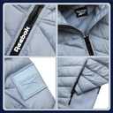Reebok Womens Puffer Jacket - Midweight Quilted Snow Glacier Shield Full Zip Winter Coat for Women with Hood & Zip Pockets (Blue, S)
