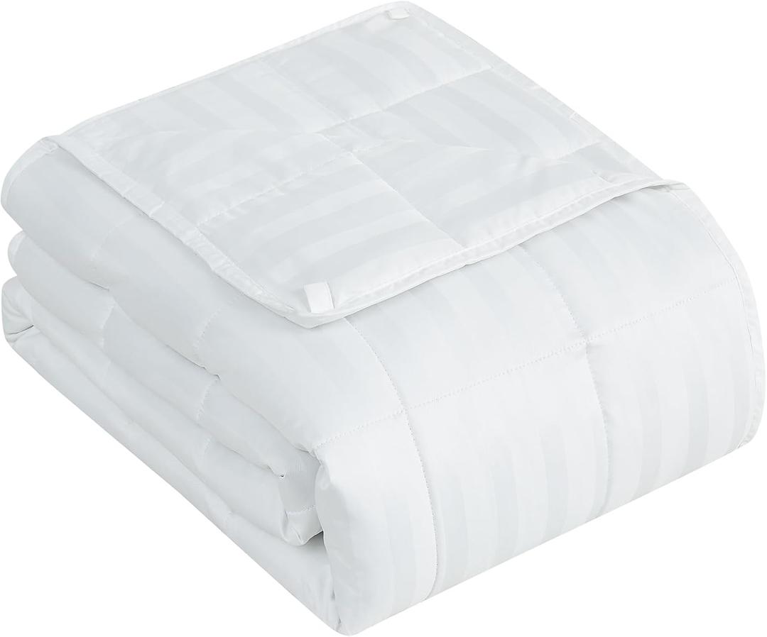 Weighted Blanket for Adult,20lbs Heavy Weighted Blanket 60"x80" Breathable Cooling Summer Blankets, Ultra Soft Cotton Comfort Throw Blanket with Glass Beads for All-Season (White)
