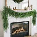 DR.DUDU 6FT Christmas Norfolk Pine Garland, Artificial Greenery Garland Christmas Decorations Indoor for Mantle Fireplace Stairs, Xmas Home Décor