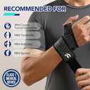 Wrist Brace with Soft Thumb Opening for Mild Carpal Tunnel Tendonitis Arthritis Sprains (Not for Thumb), Compression Hand Brace for Women Men, Wrist Support for Sports Work Type Sleep, FSA Eligible, Black (Right)