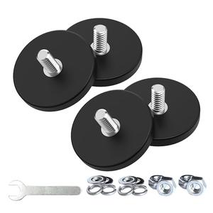 Magnetpro 4 Pieces Strong Rubber Coated Mounting Magnets Anti-Scratch & Anti Corrosion, Over 30 LB Adhesive Power, with 1/4"-20 Stainless Steel Male Thread and Nut for PTZ, Camera
