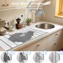 Stone Dish Drying Mat For Kitchen & Bathroom - Diatomaceous Earth, Quick Dry, Collapsible, Non - Slip Pvc, Rounded Corners, 15.4 X 23.6 IN, Absorbent, Natural Material For Dishes, Cups & More