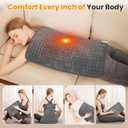 Electric Heating Pad for Back Pain Relief & Cramps - 6 Heat Settings,Auto Shut Off,Moist Heat Options,Portable Heated Pads for Neck/Shoulder Machine Washable Gift for Men Women,Grey,20"x24"