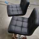 DUMOS Bar Stools Set of 2, 24 inch Counter Height Bar Stools, Upholstered Modern Kitchen Barstools with Metal Base, PU Leather Saddle Stools for Kitchen Island, Inky Black