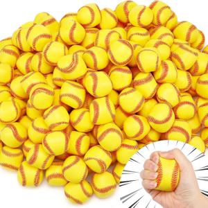 Lenwen 200 Pcs 2 Inch Baseball Stress Balls Mini Foam Stress Balls Bulk Soft Sports Themed Squeeze Anxiety Relief Toys for School Carnival Reward Theme Party(Baseball)