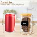 TBWIND 20 Pack 8 oz Square Glass Spice Jars with Lids and Labels Airtight Small Spice Containers Set, Clear Glass Storage Jars for Seasoning, Spices, Kitchen Pantry Organization