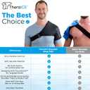 TheraICE Shoulder Ice Pack Wrap PRO Compression Sleeve for Rotator Cuff Relief & Frozen Injury Arm Pain Cold Therapy Recovery Brace After Surgery | FocusZone Technology Reusable Support | Men & Women