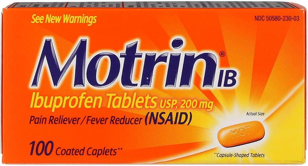 Motrin Ib Caplt Size 100s Motrin Ibuprofen Pain Relief & Fever Reducer, BBD: 03/2028