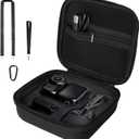 Carrying Case For DJI Osmo Nano: PU Leather Hard Shell Storage Bag for Full Accessories - Portable Vlog & Travel Organizer for Creators, Vloggers & Travelers (Black)