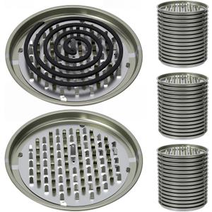 Hushee 50 Packs Portable Mosquito Coil Holder Bulk No Cover Round Metal Mosquito Sandalwood Incense Repellent Holder for Outdoor Use, Deck, Patio, Pool Side, Camping, Hiking, Fishing