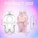 2PCS Protective Case for Monster Doll,Plastic Clear Cover for Plush Figure Doll, Acrylic Case Cover Accessories with Keychain - Standing Case (Doll Not Include)