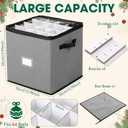 CHENGU 2-pack Christmas Ornament Storage Stores up to 64 Christmas Ball Accessories Holder with Adjustable Dividers, Zippered Closure Two Handles for Holiday Ornaments and Xmas Decorations(Grey)