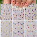 Valentine's Day Nail Art Stickers 3D Self-Adhesive Nail Decals Gold Heart Lip Rose Letter Nail Art Supplies DIY Valentine Design Manicure Nail Decoration Accessories for Women Girls 9 Sheet