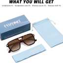 Retro Aviator Sunglasses for Women Men Trendy Classic Square 70s 80s 90s Vintage Shades Double Bridge Aviators FZN813