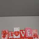 Valentines Day Decorations Indoor for Home Wooden Valentine Table Decorations Centerpieces Sign St.Patricks Day LUCKY LOVE Reversible Tabletop Decor Double-sided Irish Tiered Tray Decor Office Desk