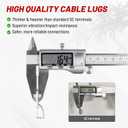 RED WOLF 20PCS 6 AWG-5/16 Marine Grade Wire Lugs, Tinned Copper Ring Terminal Connectors Ends W/3:1 Dual Wall Adhesive Heat Shrink Tubing, Heavy Duty Anti-Rust Battery Cable Ends